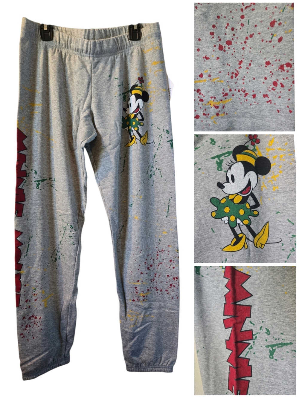 Lauren Moshi Minnie Mouse Paint-Splattered sweatpants